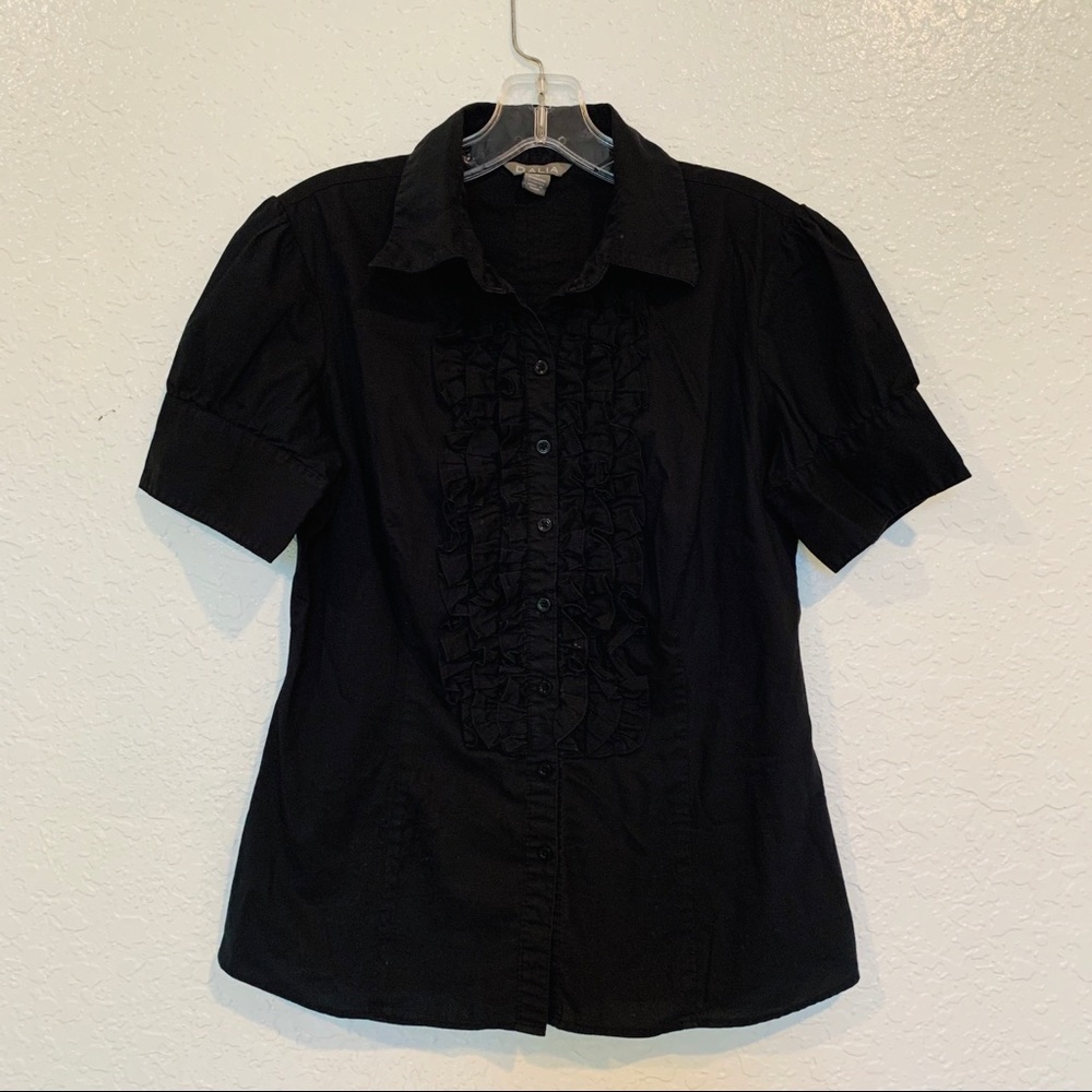 Dalia Black Button Down Shirt Size Medium
